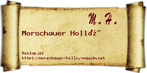 Morschauer Holló névjegykártya